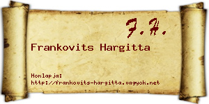 Frankovits Hargitta névjegykártya
